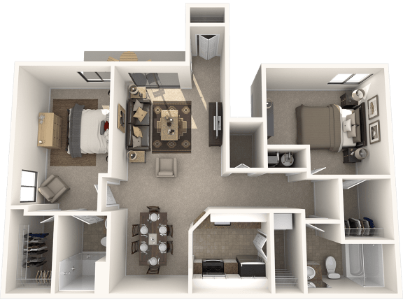 a floor plan of a two bedroom apartment