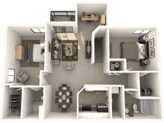 a floor plan of a 3 bedroom apartment