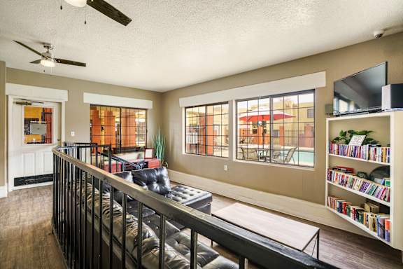 A series of images showing different views of a small apartment layout.