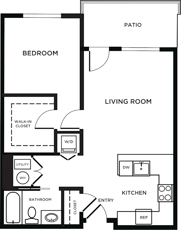 Floor Plan  A black and white image of a floor plan for a house.