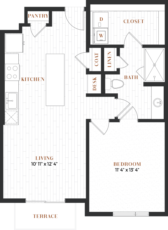 floor plan of the first floor of an asymmetrical floor plan for a home