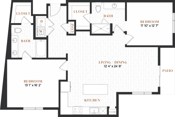 two bedroom floor plan