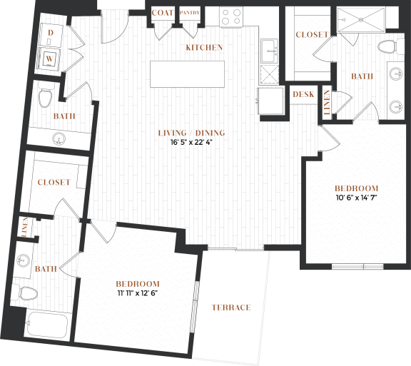 two bedroom floorplan