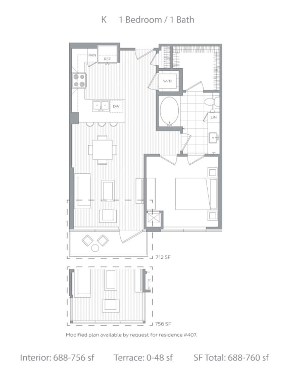 K 1 bedroom 1 bath at Stanza Little Italy, San Diego, CA, 92101