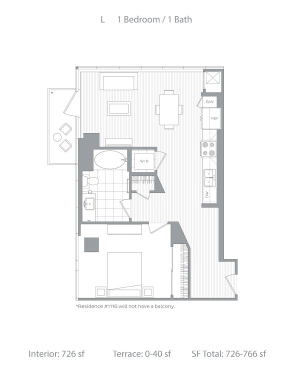 L 1 bedroom 1 bath at Stanza Little Italy, San Diego, CA, 92101