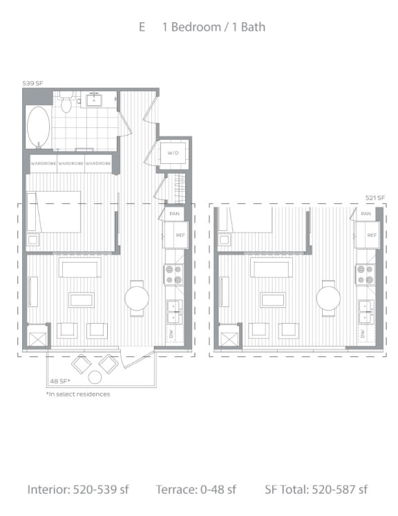 E 1 bedroom 1 bath at Stanza Little Italy, San Diego, CA