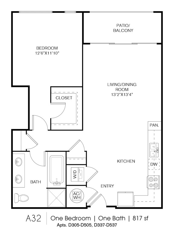 Floor Plan  B32 1 Bed Floorplan at Grey House, Texas
