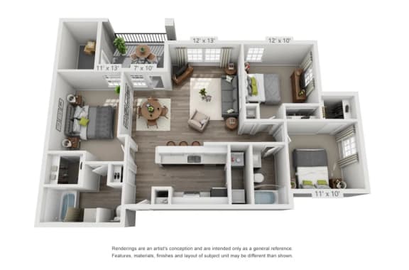Freemont Floorplan 3 Bed 2 Bath