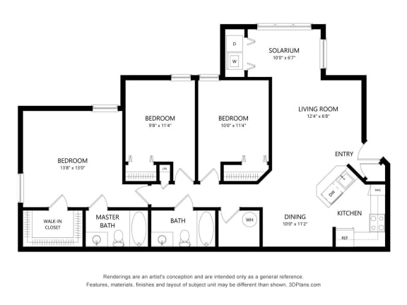 3 bed 2 bath 3 bed 2 bath at Fusion Apartments, Florida, 32818