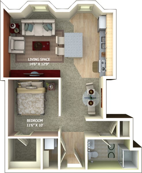 A4 Floor Plan at 1600 Glenarm Place, Denver, Colorado