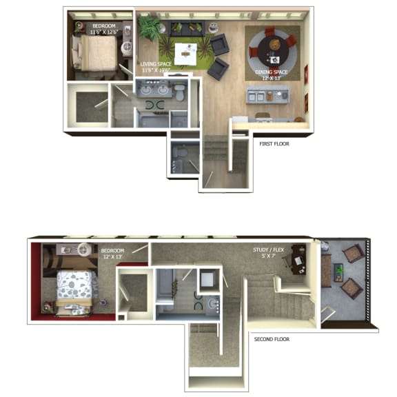 a floor plan of a house with a living room and a dining room