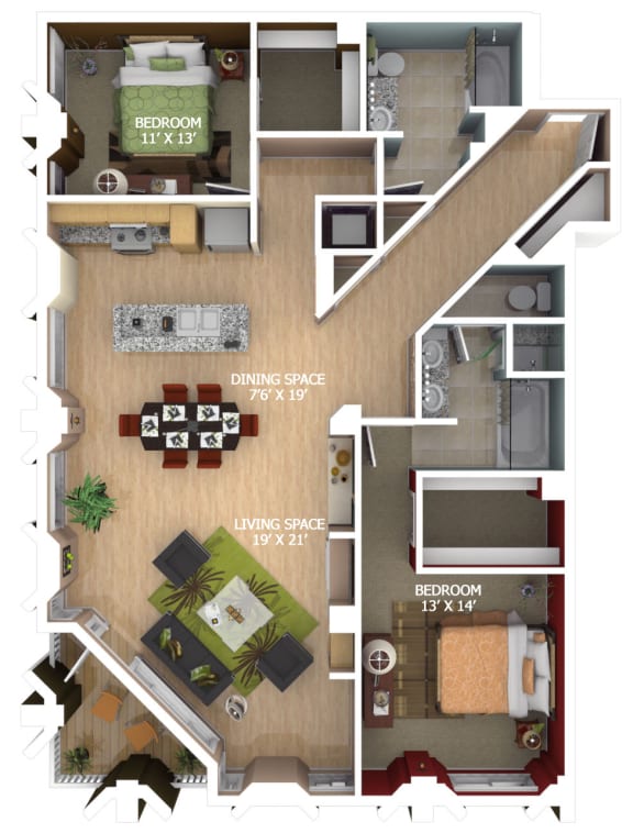 E12 Floor Plan E12 Floor Plan at 1600 Glenarm Place, Denver, CO