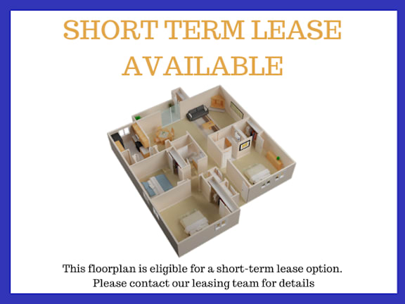 A floor plan is available for a short-term lease.