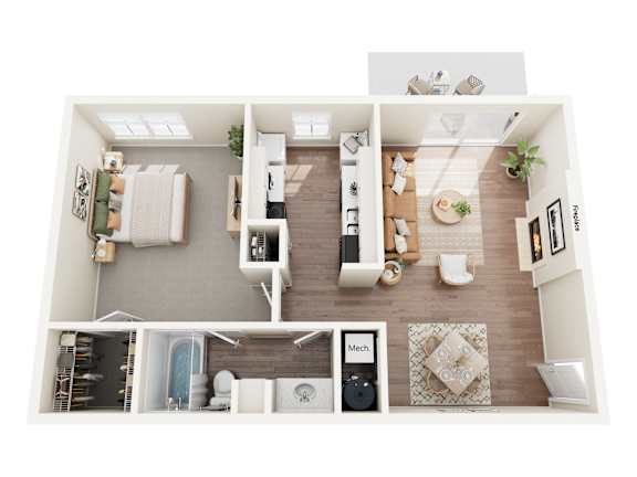 Floor Plan  The Aster Floorplan at Greenhouse Apartments, Kennesaw, GA, 30144
