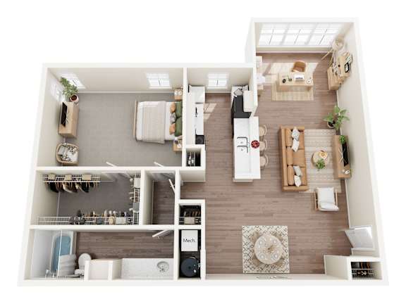 The Canna Floorplan at Greenhouse Apartments, Kennesaw, GA
