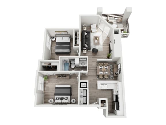 a 3 bedroom floor plan of a 2100 sq ft apartment