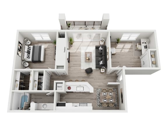 a 2400 sq ft floor plan with a bedroom and a living room