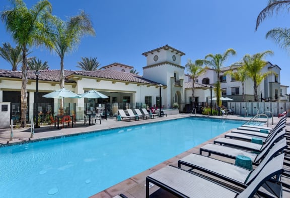 Swimming Pool with Relaxing Sundecks at SETA, La Mesa, California