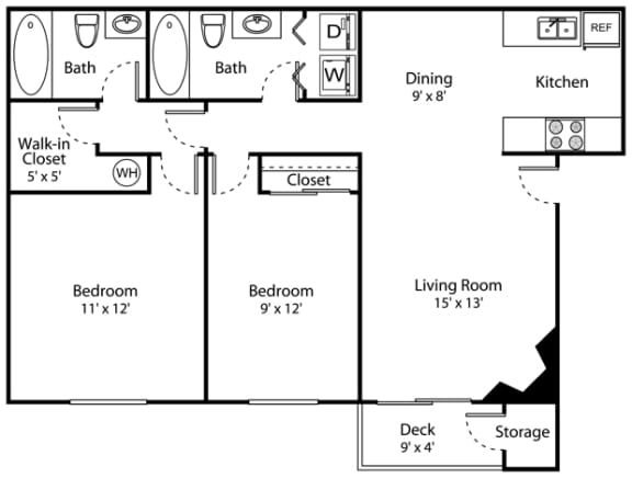 a floor plan of a home with a bedroom and a living room