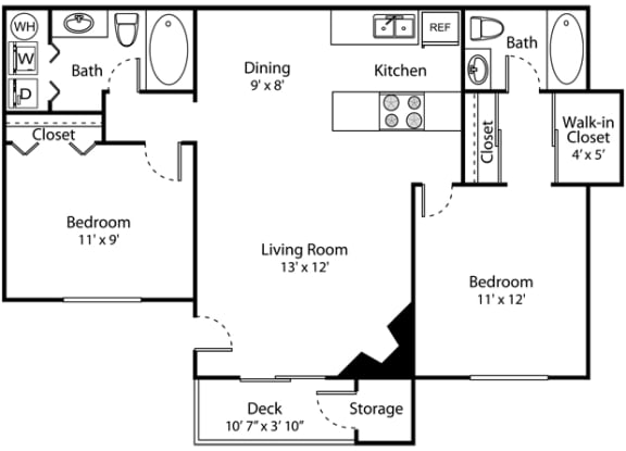 a floor plan of a house with a bedroom and a living room