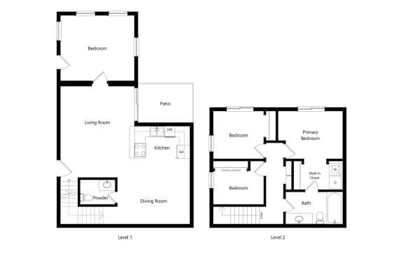 two floor plan of a house with floor plans of different floors