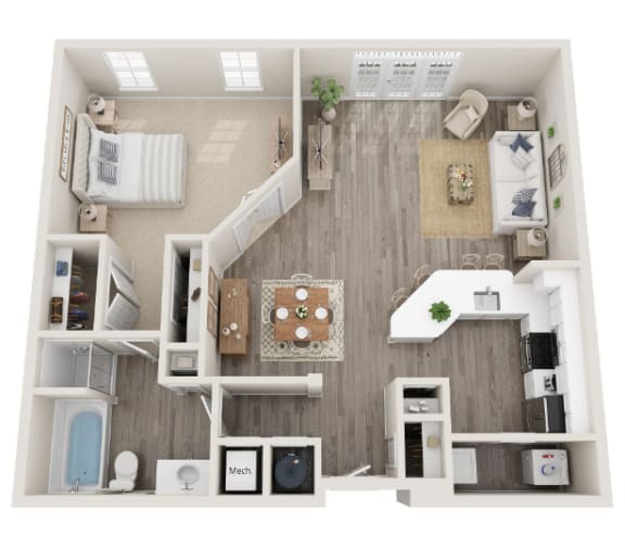 1 bedroom floor plan