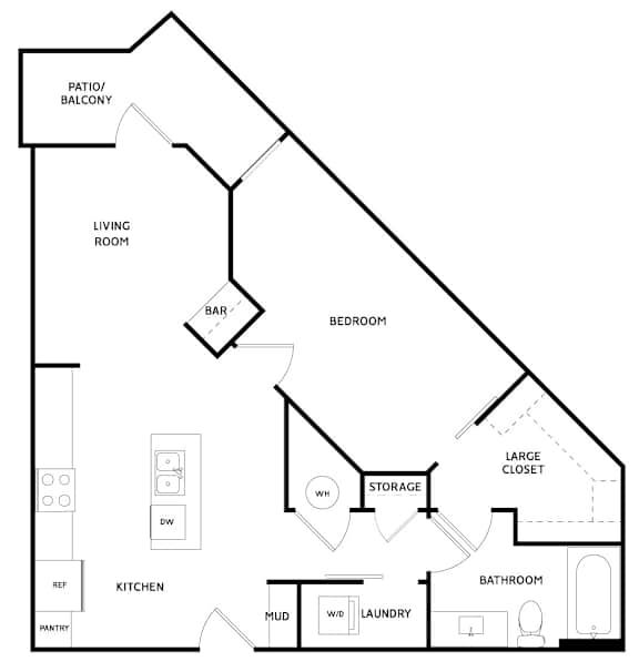 A black and white image of a house floor plan.