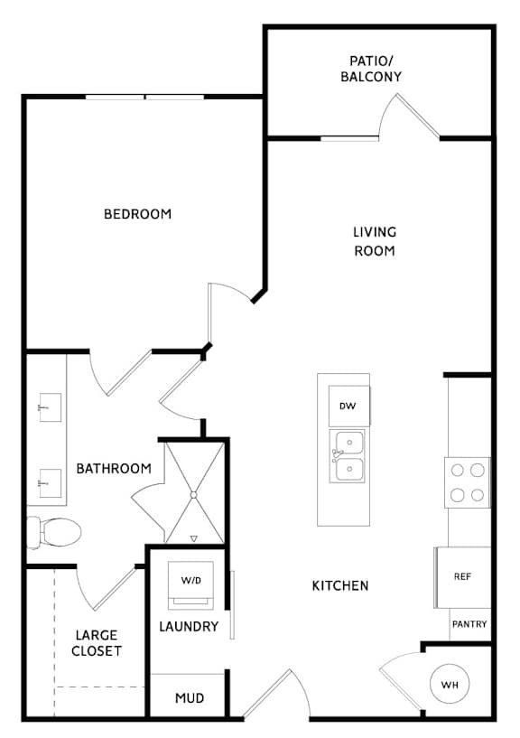 A black and white image of a house floor plan.