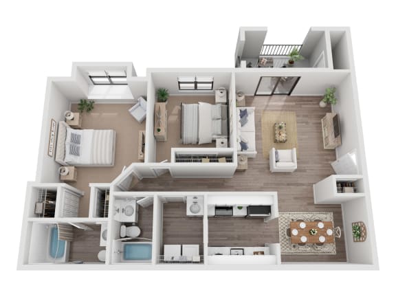 a bedroom floorplan is shown with a wood floor