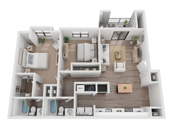 a 1 bedroom floorplan is shown in this image
