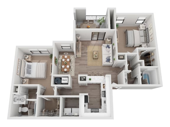 a234 floor plan  1 bedroom  1190 square feet  the crossings at