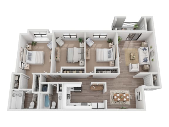 a234 floor plan  1 bedroom  1199 square feet