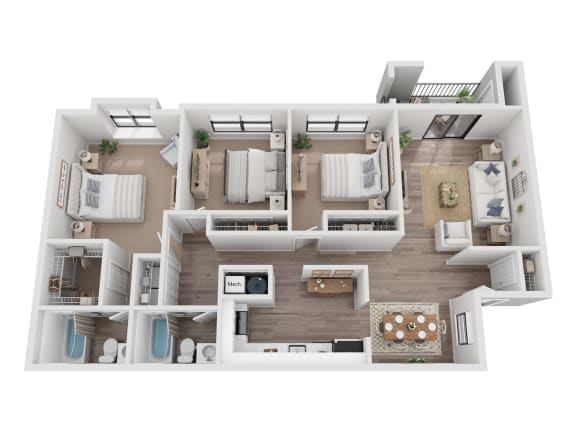 a234 floor plan  1 bedroom  1199 square feet