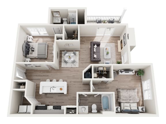 Floor Plan  a 2 bedroom192 sq ft floor plan