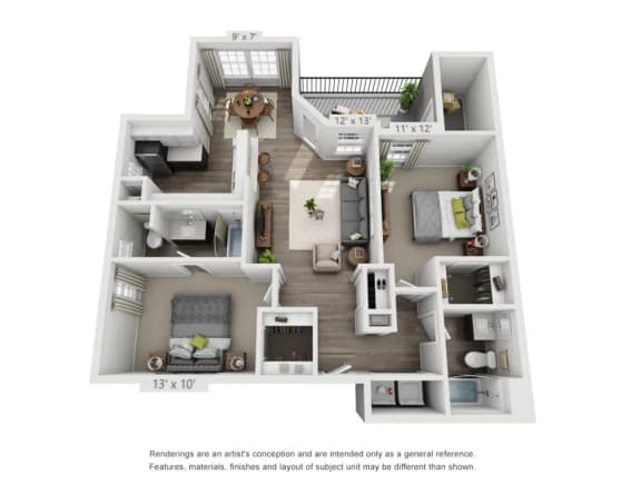 Marquam Floorplan 2 bed 2 bath