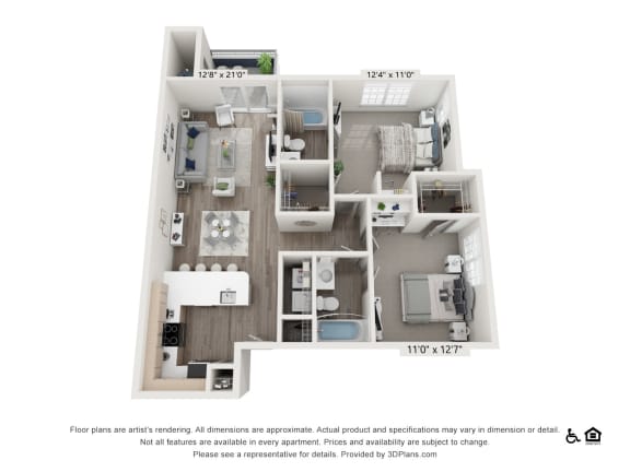 Two Bedroom Two Bathroom