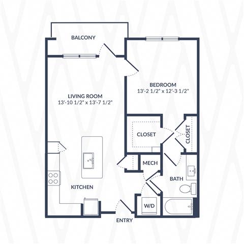 a floor plan of a house with two bedrooms and a living room