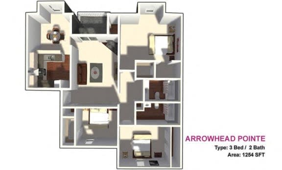 Floor Plan  3x2 floor plan 1254 sf