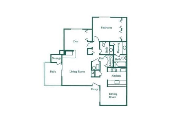One Bedroom, Plus Den floor plan.