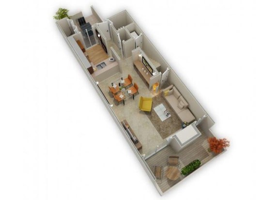 Two Bedroom Townhome floor plan.