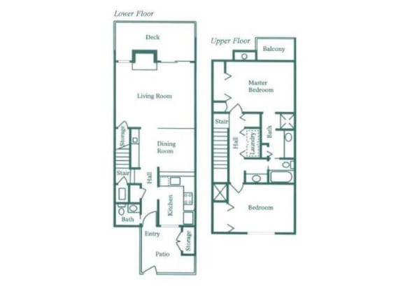 Two Bedroom Townhome floor plan.