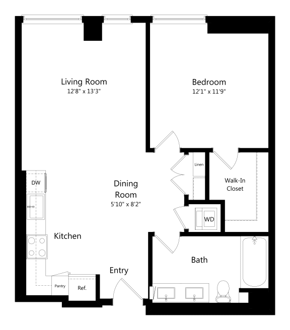 Floor Plan  One Bedroom