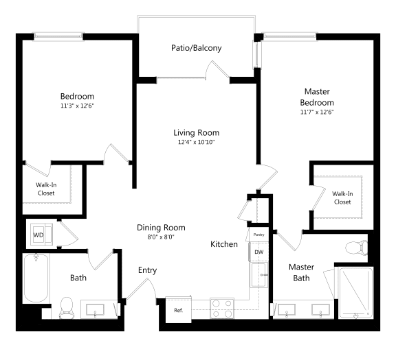 Floor Plan  Two Bedroom