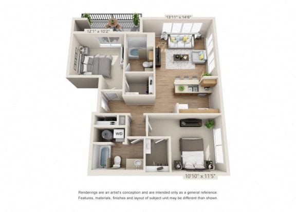 Two Bedroom Two Bedroom at 206, Hillsboro, Oregon