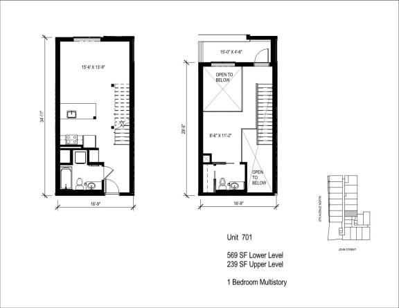 a floor plan of a house that is split into two sections