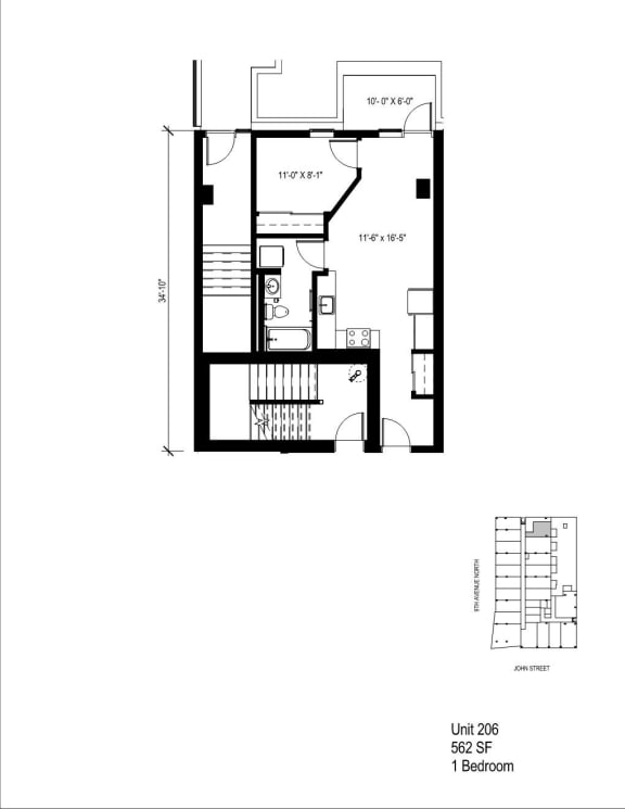 a floor plan of a house with a bedroom and a garage