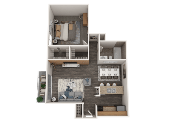 Floor Plan  Orion 59 Renovated 1 bed 1 bath floor plan apartment home