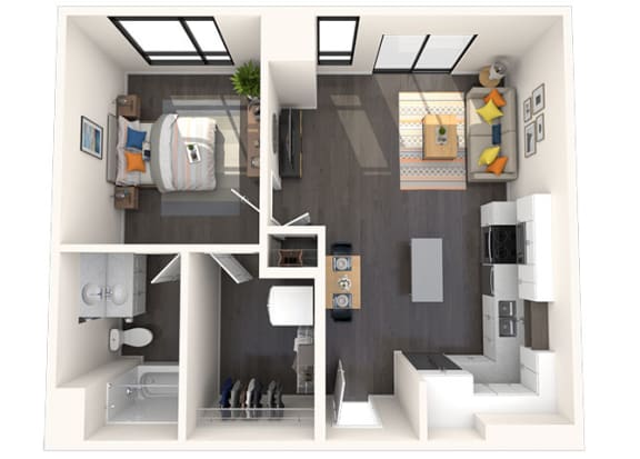 A14 1x1 696 Sqft