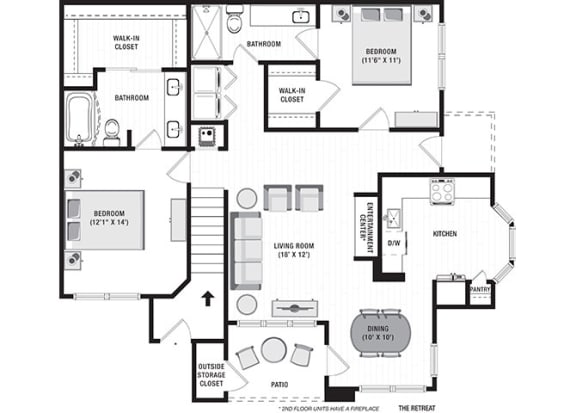 The Retreat Floor Plan The Retreat Floor Plan at Blu on the Boulevard, Baton Rouge
