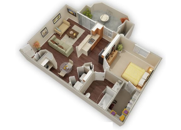 1 bed 1 bath Onyx floor plan &#xA0;at Stone Canyon Apartments, Riverside